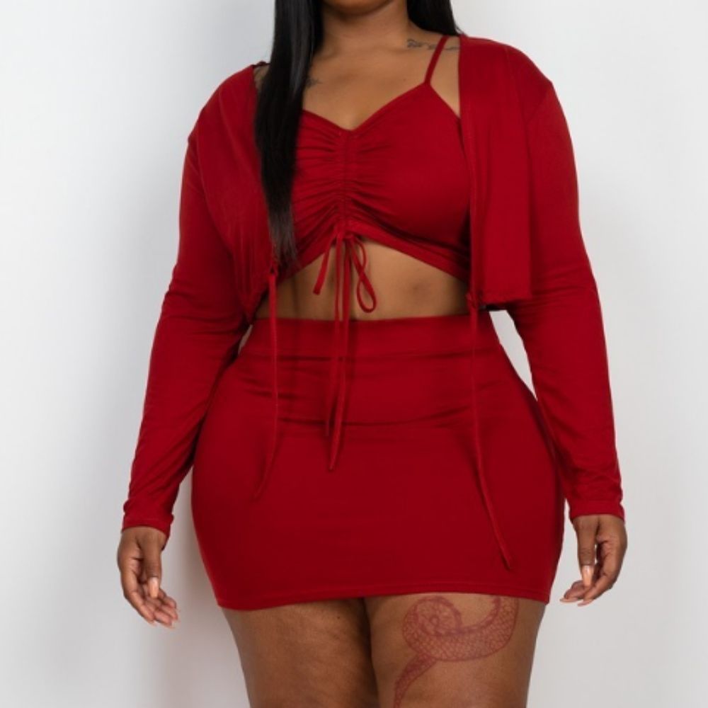 Rruched drawstring 3 piece SET